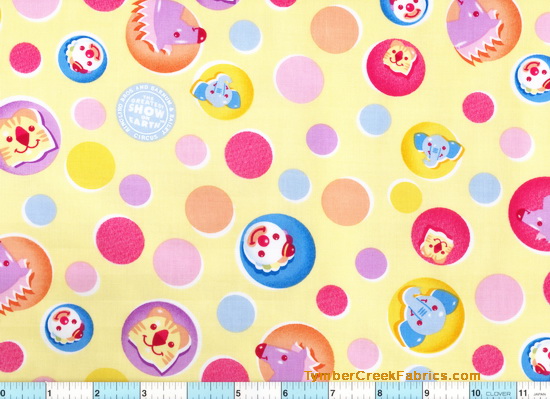 Ringling Bros Circus Clown Circles Fabric